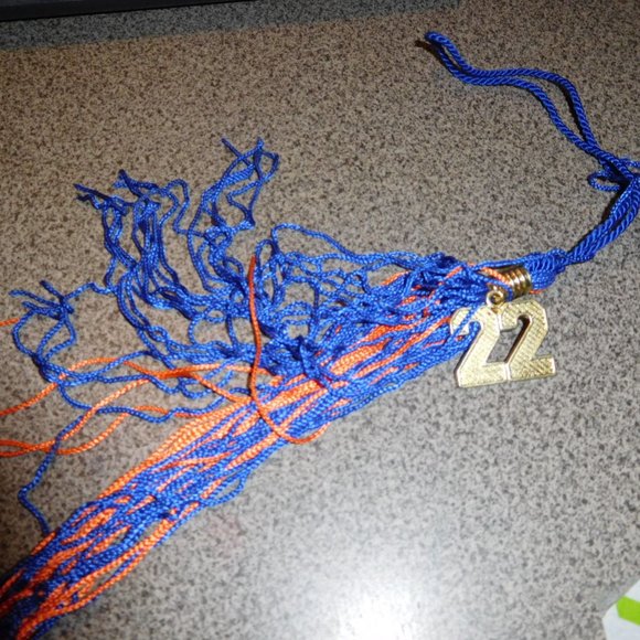 2022 MOTAR BOARD TASSLE GRADUATION ORANGE & BLUE TASSEL TASSLE LARGE #22 - Picture 1 of 4